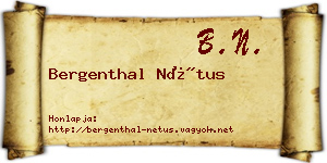 Bergenthal Nétus névjegykártya